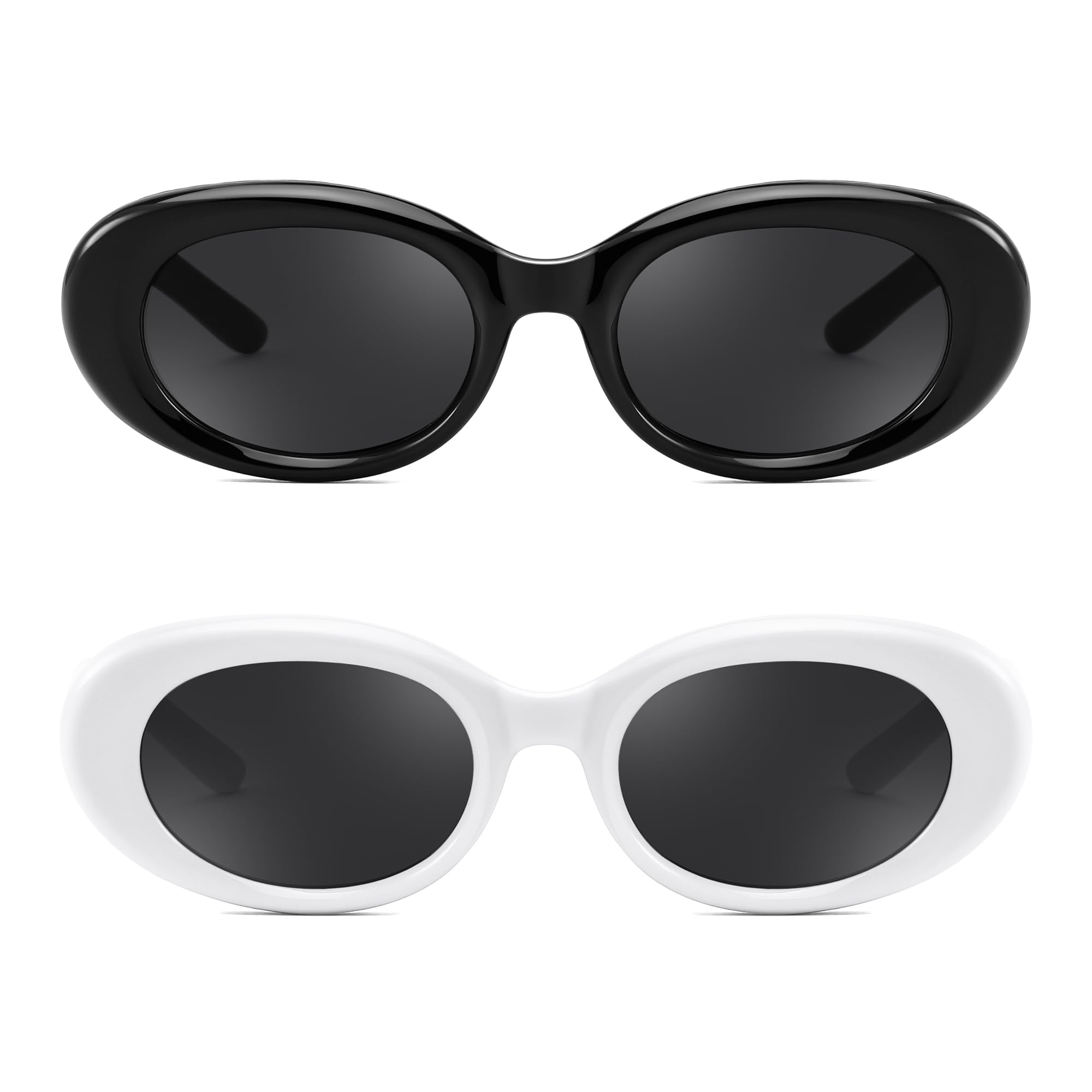YuJian 2PACK Kids Sunglasses for Girls Boys Oval Small Frame Toddler Shades UV 400 Protection Age 3-8