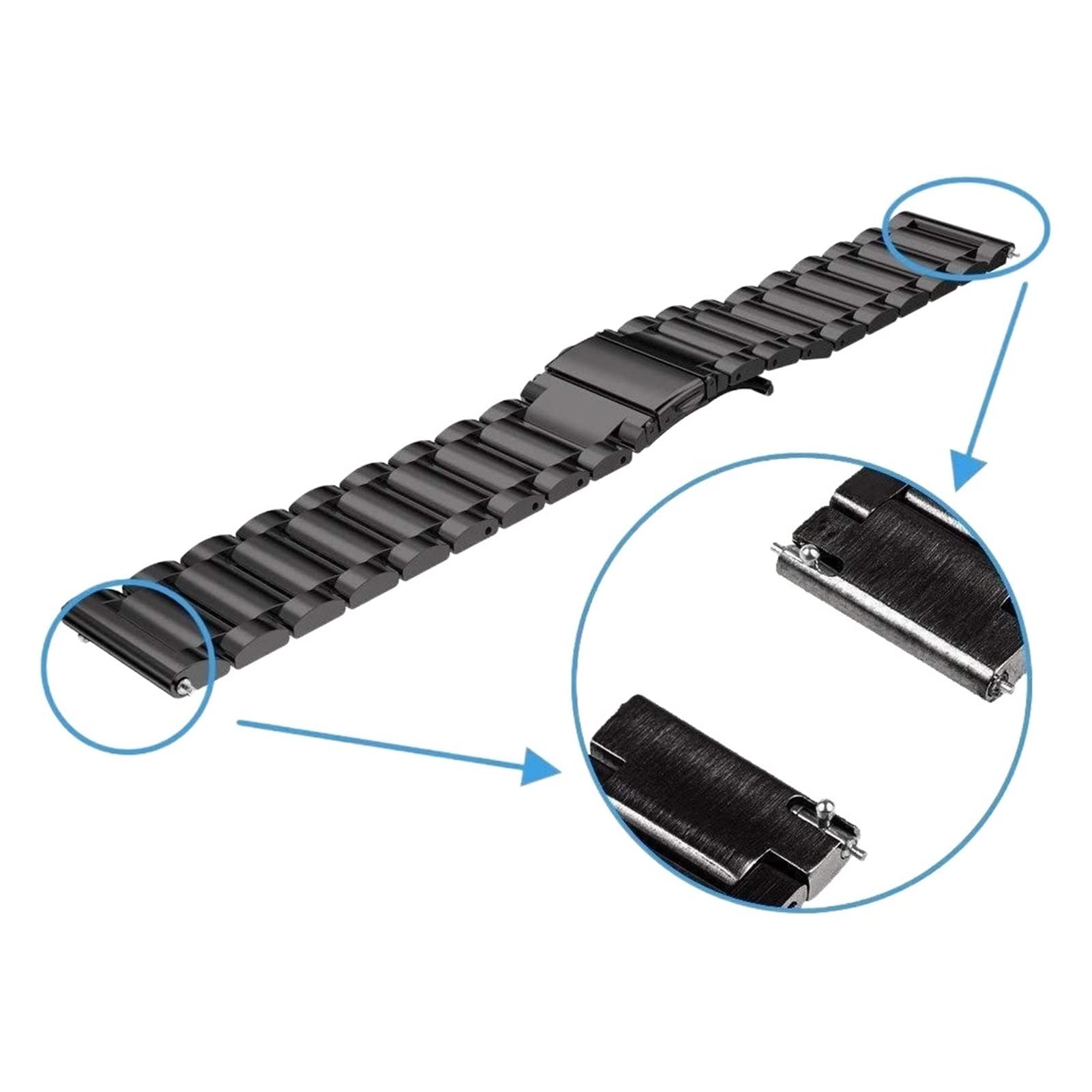YINGO Cinturino in acciaio inossidabile a sgancio rapido compatibile con Fossil Diesel DZ da uomo e da donna, cinturino da polso, 18 mm, 20 mm, 22 mm, 23 mm, 24 mm
