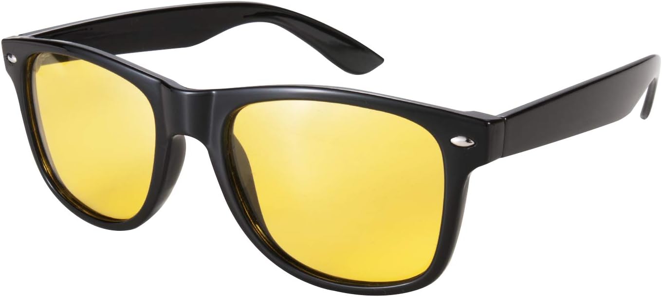 Night Vision Driving Glasses Polarized Anti-glare Clear Sun Glasses Men & Women Retro Classic(Black)
