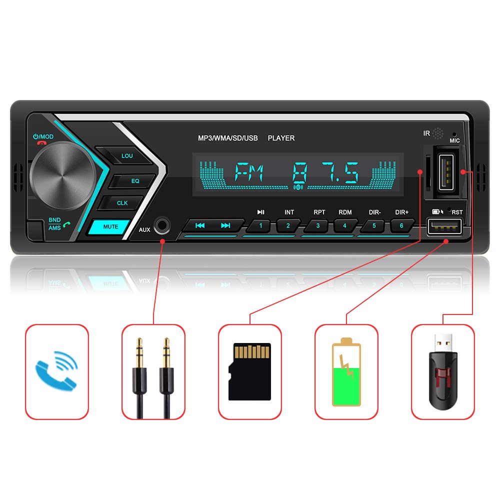 SOVLONG Car Stereo with Bluetooth Single Din in Dash Stereos for Car