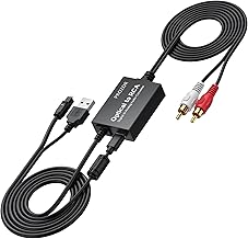 PROZOR Digital Analog Audio Wandler 192KHz Optisch zu Cinch Audio Konverter SPDIF auf Cinch Audio-Konverter DAC-Konverter Lautstärkeknopf Für HDTV/DVD/Blu-ray Spieler