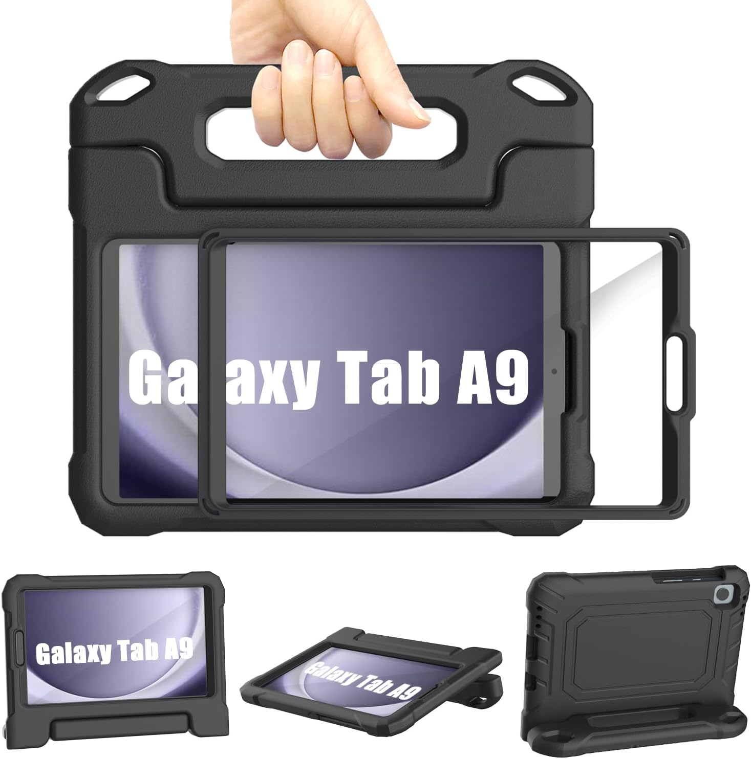 Samsung Galaxy Tab A9 Case Kids 8.7 inch 2023, TrendGate Lightweight Shockproof Samsung A9 Tablet Case Built-in Screen Protector and Handle Stand for Galaxy Tab A9 2023 & Tab A7 Lite 2021 8.7" - Black