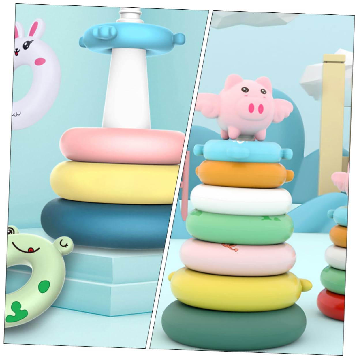 Juguete Educativo para Niños y Bebés de Plástico Bloques de Colores para Clasificación y Juego Imaginativo en Escenario Educativo
