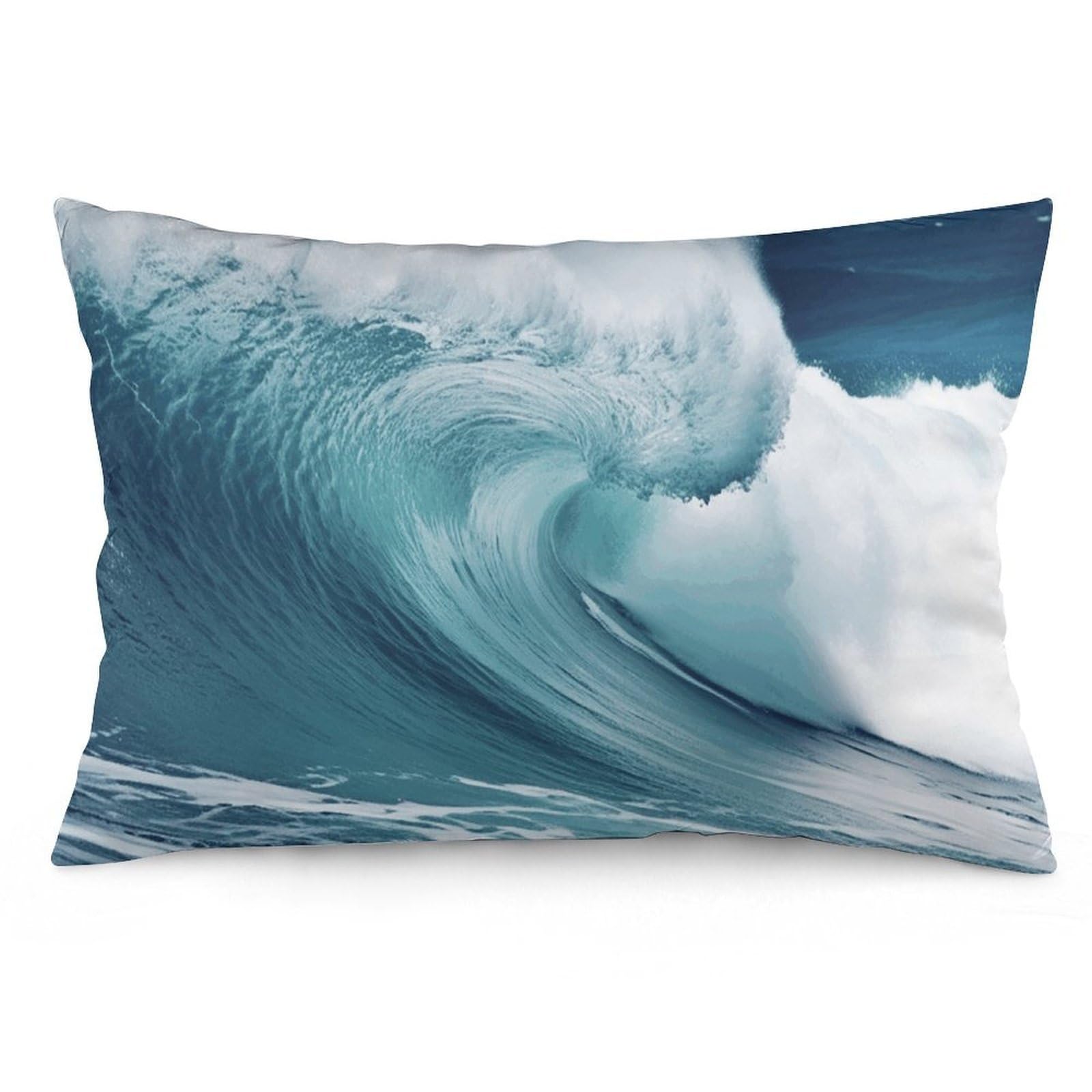 2 Pack Pillow Cases for Hair and Skin, Soft Breathable Pillow Case Covers with Hidden Zipper, Ocean Waves Pillowcase 12 "x20 Pillow Covers for Sleeping Gift