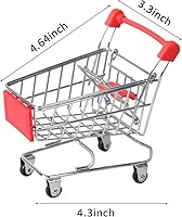 Vista 13 de Mini carrito de compras, carrito de supermercado, mini carrito de compras, mini juguete de almacenamiento de supermercado, adornos decorativos