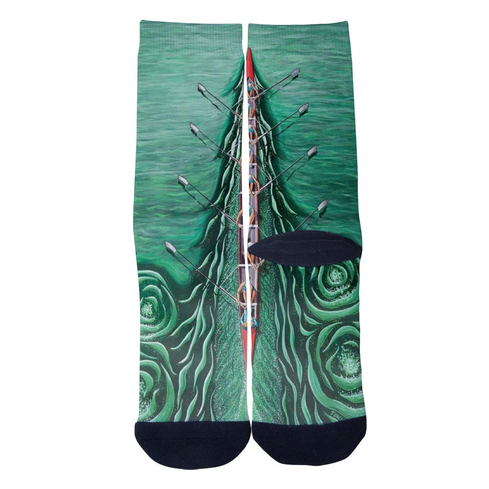 EveninSky Men's Women's Custom Rowing Retro Poster Socks Creative Casual Crew Socks