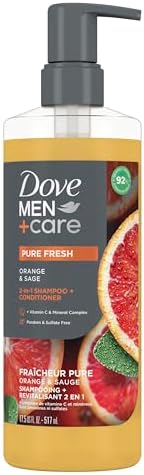 Dove Men Pure Fresh 2-in-1 Shampoo & Conditioner Orange & Sage 17.5oz