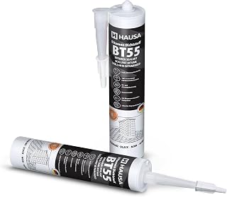 Hausa Bitumen Dach Dichtstoff BT55 – faserverstärkter Bitumen-Dichtstoff für Dach & Blech – wasserfest, UV-beständig & dauerhaft plastisch – 600 ml Kartusche – ideal für Dachreparaturen