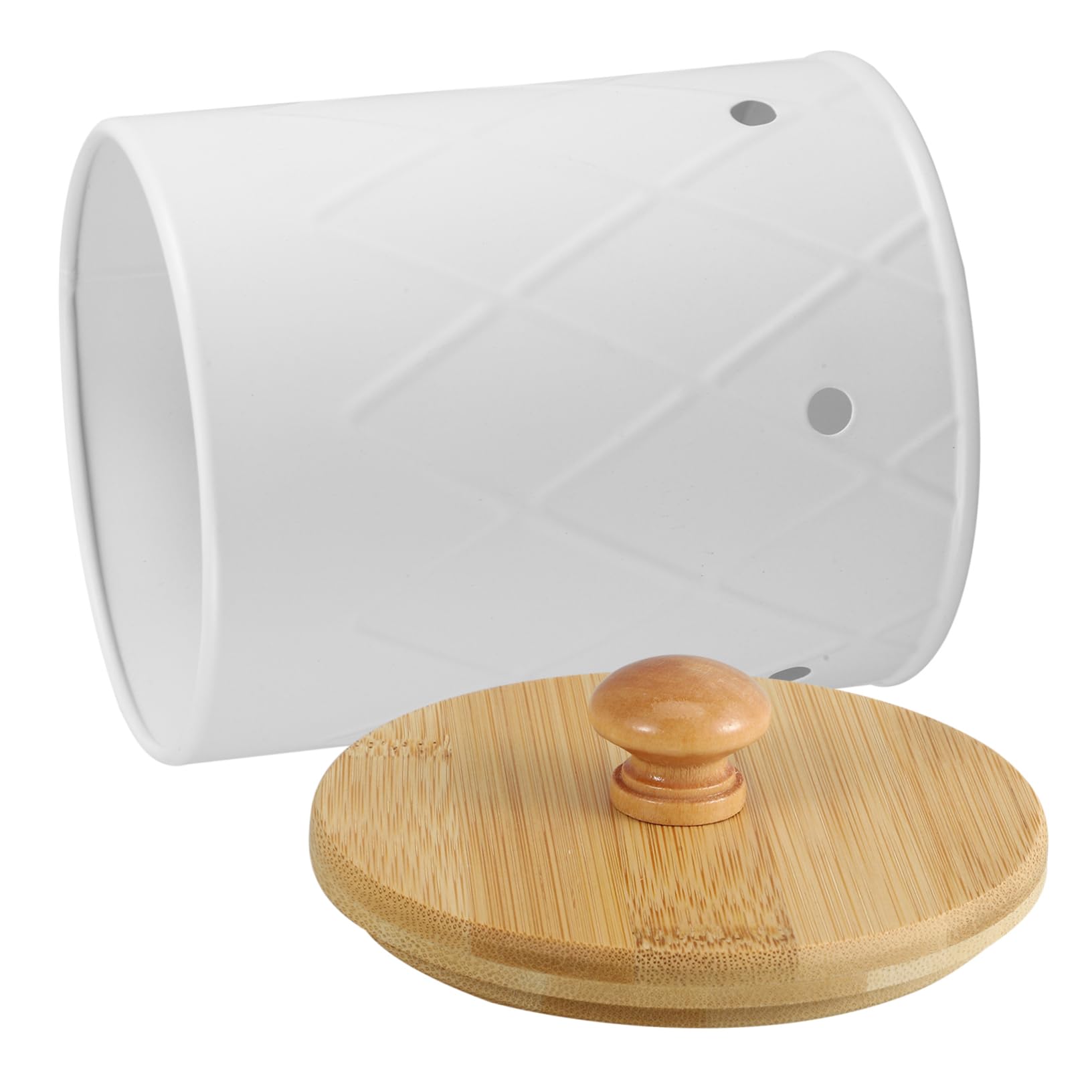 LALADEFIEE Ginger Storage Box Carbon Steel Garlic Onion Holder Ventilated Potato and Candy Organizer Kitchen Bucket Lid for Home Supply and Farmhouse Decor