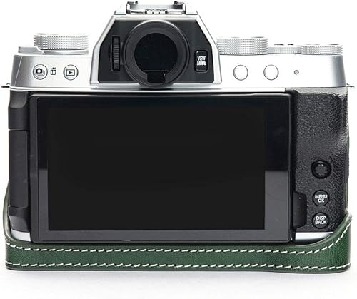 Miniatura 2 de Hecho a mano de cuero auténtico medio cámara caso bolsa cubierta para FUJIFILM X-T200 color verde