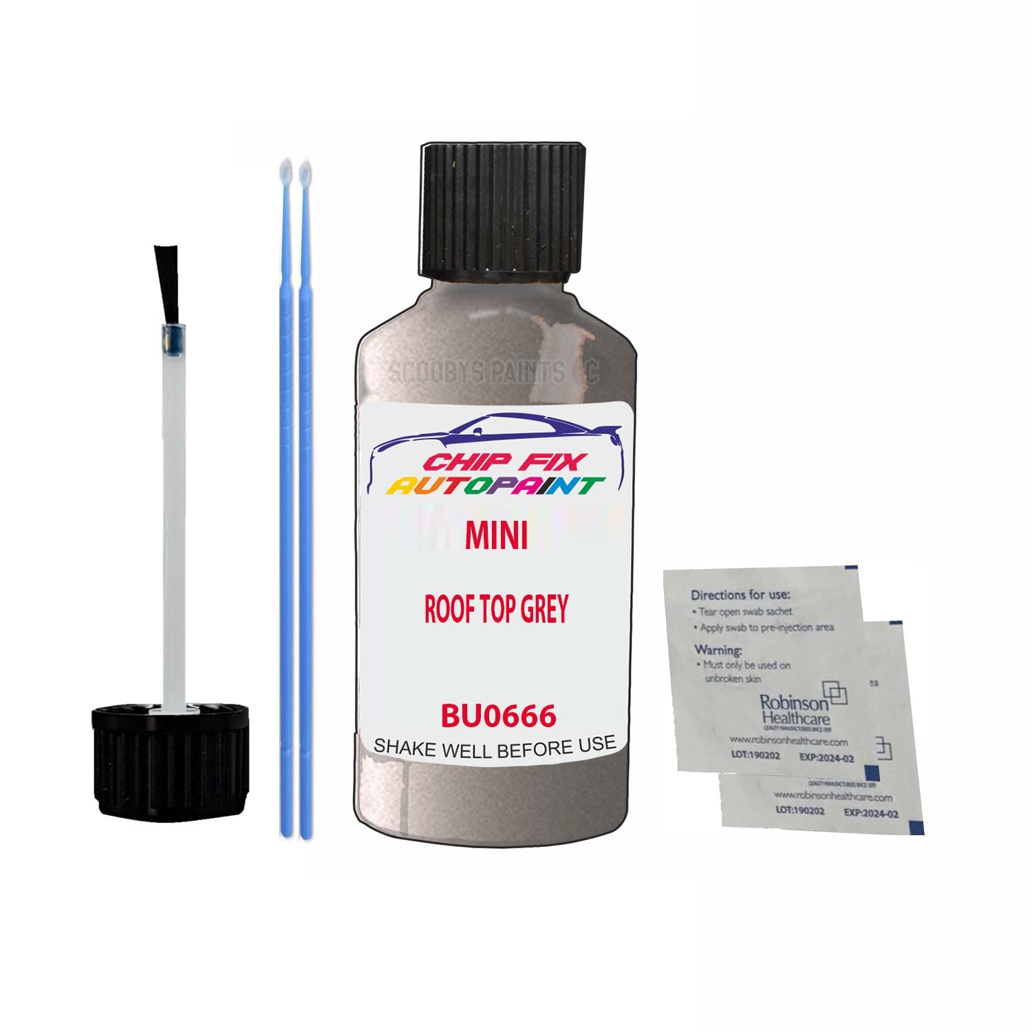 Scoobys Paints Back In The Mix Roof Top Grey Touch Up Paint For Mini Cooper Countryman Bu0666 2012-2022 30Ml Bottle Brush Scratch Stone Chip Repair Pen