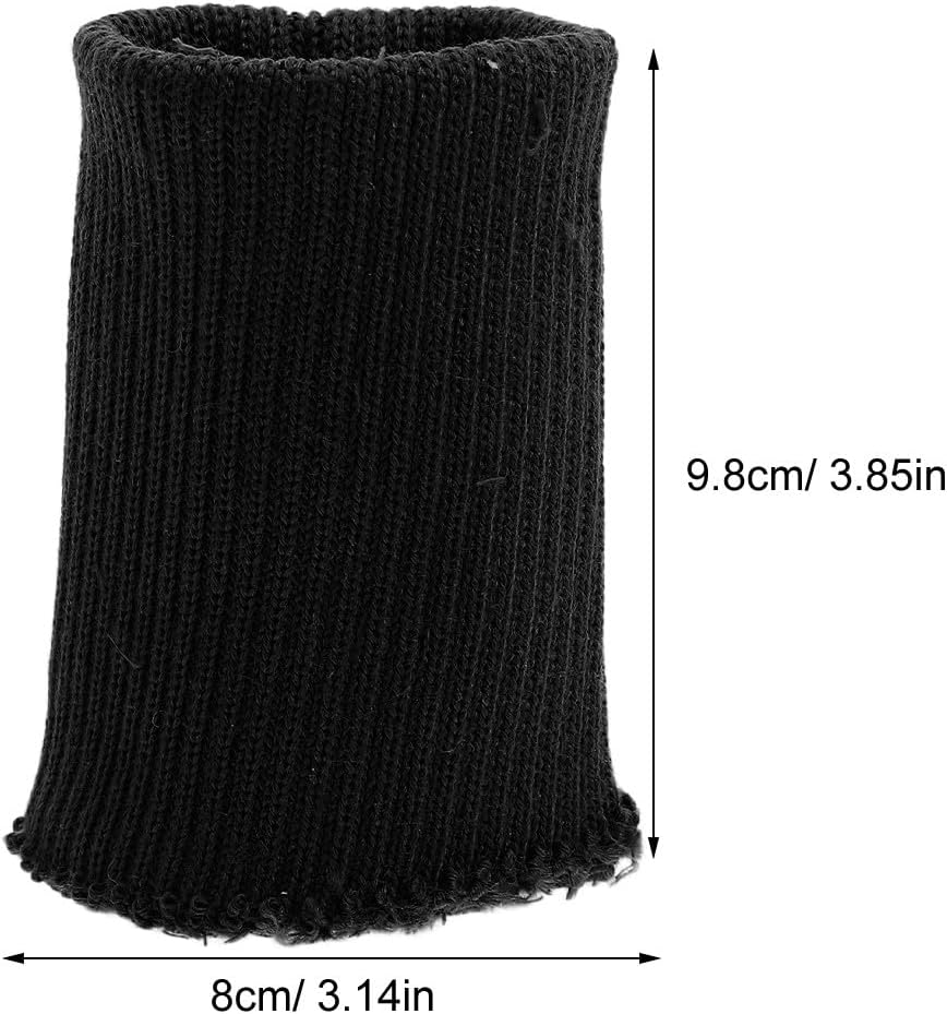 Lurrose Knit Cuff Sleeve for Jacket - Stretch Knit Rib Tubular Rib Cuffing for Sleeves Padded Jacket Sportswear Extension Replacement Sewing DIY Black