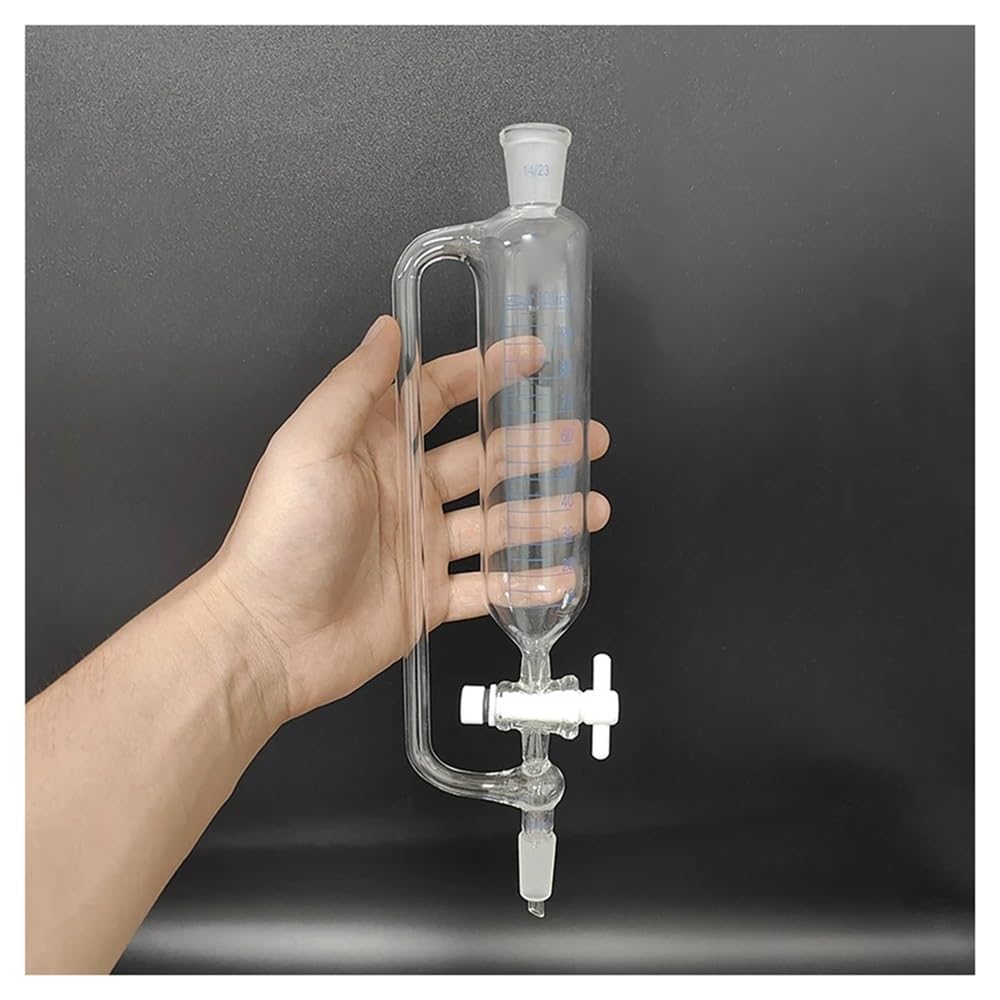 Lab Instruments Equipment Separatory Funnel Constant Pressure Cylindrical Shape Standard Ground Mouth 50ml 100ml 250ml Joint 14/23 Switch Valve(100ml)