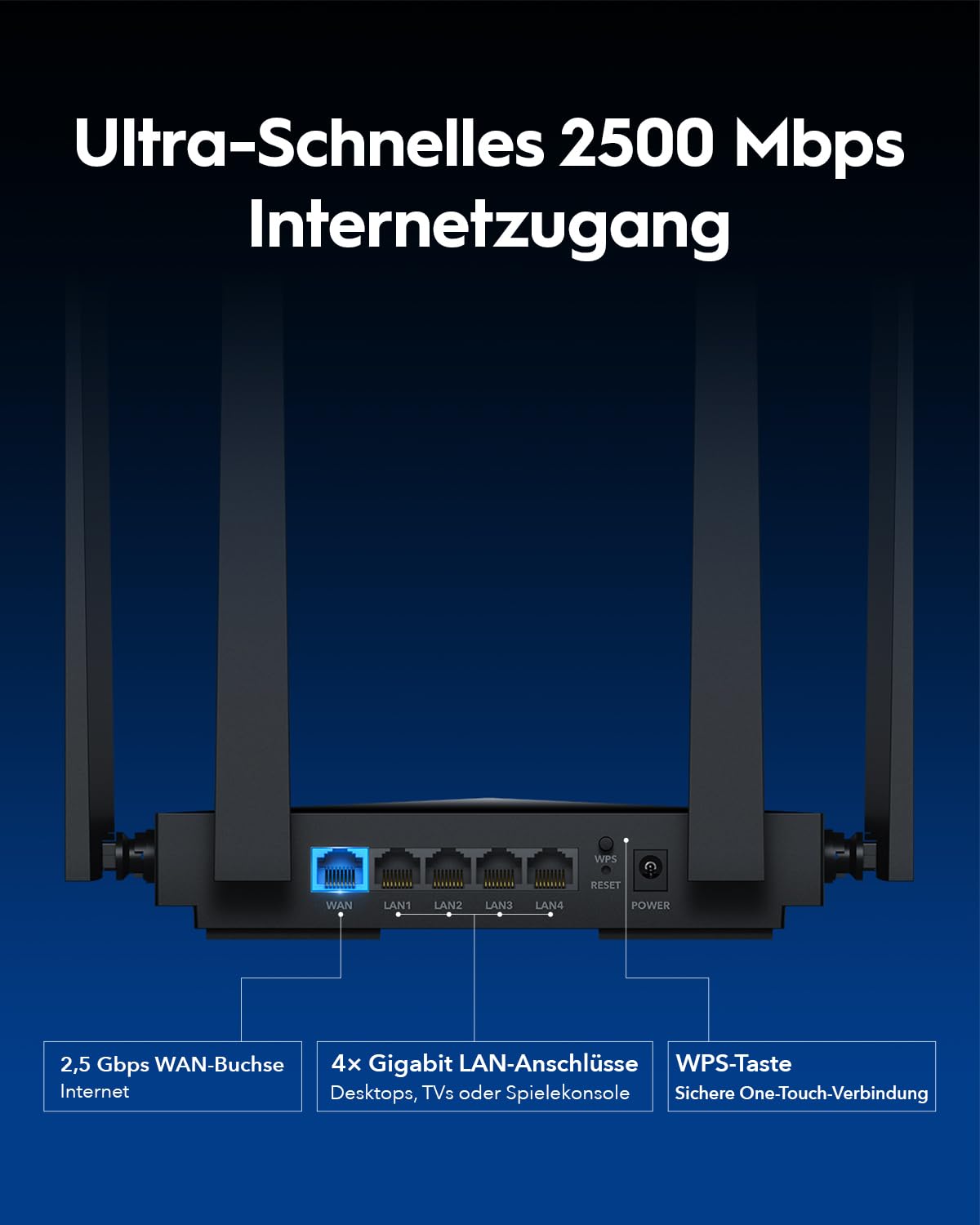 Cudy BE3600 Dual-Band Wi-Fi 7 Router, Blitzschnelle Geschwindigkeiten, 2,5G WAN Port, Weitreichende Abdeckung, Leistungsstarke CPU, WR3600H
