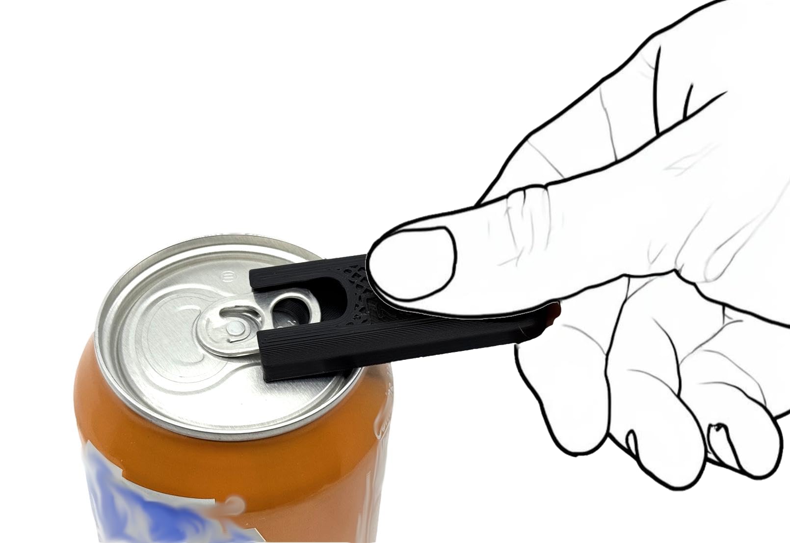 Intulon Soda Can Tab Opener, Pop Tab Lifter for Easy Opening - Compact Kitchen Gadget for Seniors, Arthritis Friendly, Portable Pocket Tool (Black, Mini (2 Pack))