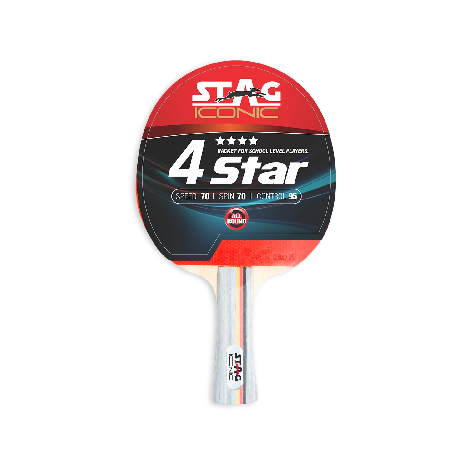 Stag 4 Star Table Tennis Racquet (Multicolor)