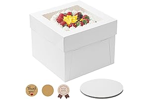 3 Pack Cake Boxes: Disposable Carrier for Cakes, Donuts, Pies, and Cookies