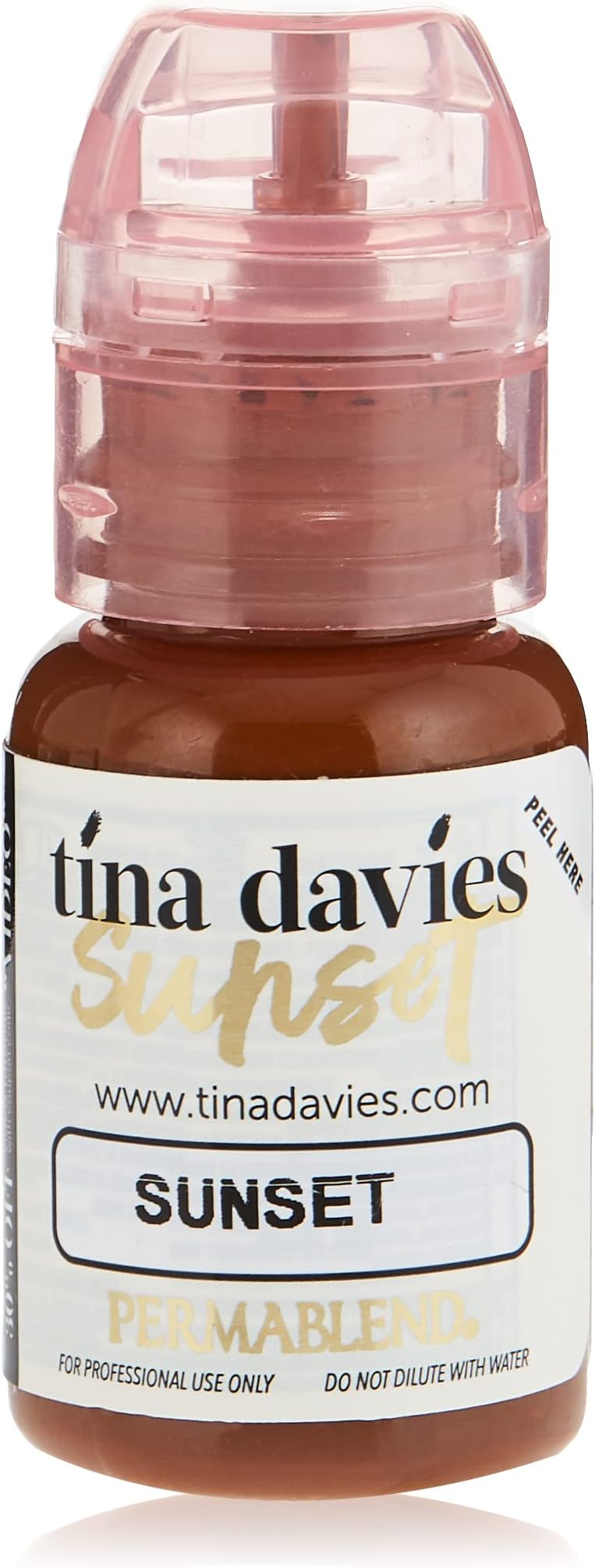 Professional Sunset Pigment - Permanent Eyebrow Makeup - Colours Heal True to Tone - High Retention - 1/2oz