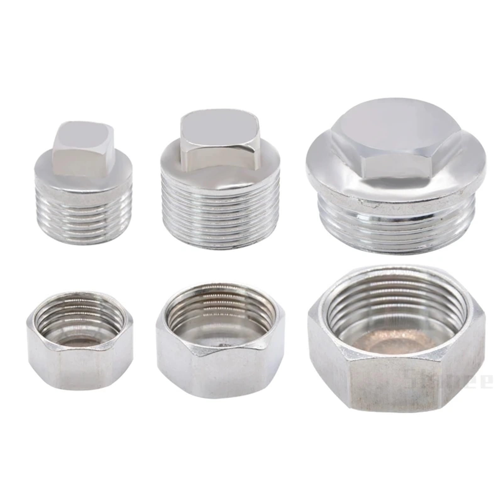 1/5/10pcs 1/8" 1/4" 3/8" 1/2" 3/4" 1" Male Countersunk Flange Hex Square End Cap 304 Stainless Steel Pipe Fitting(Nut,5PCS_G1.5 BSP) Brass Hose