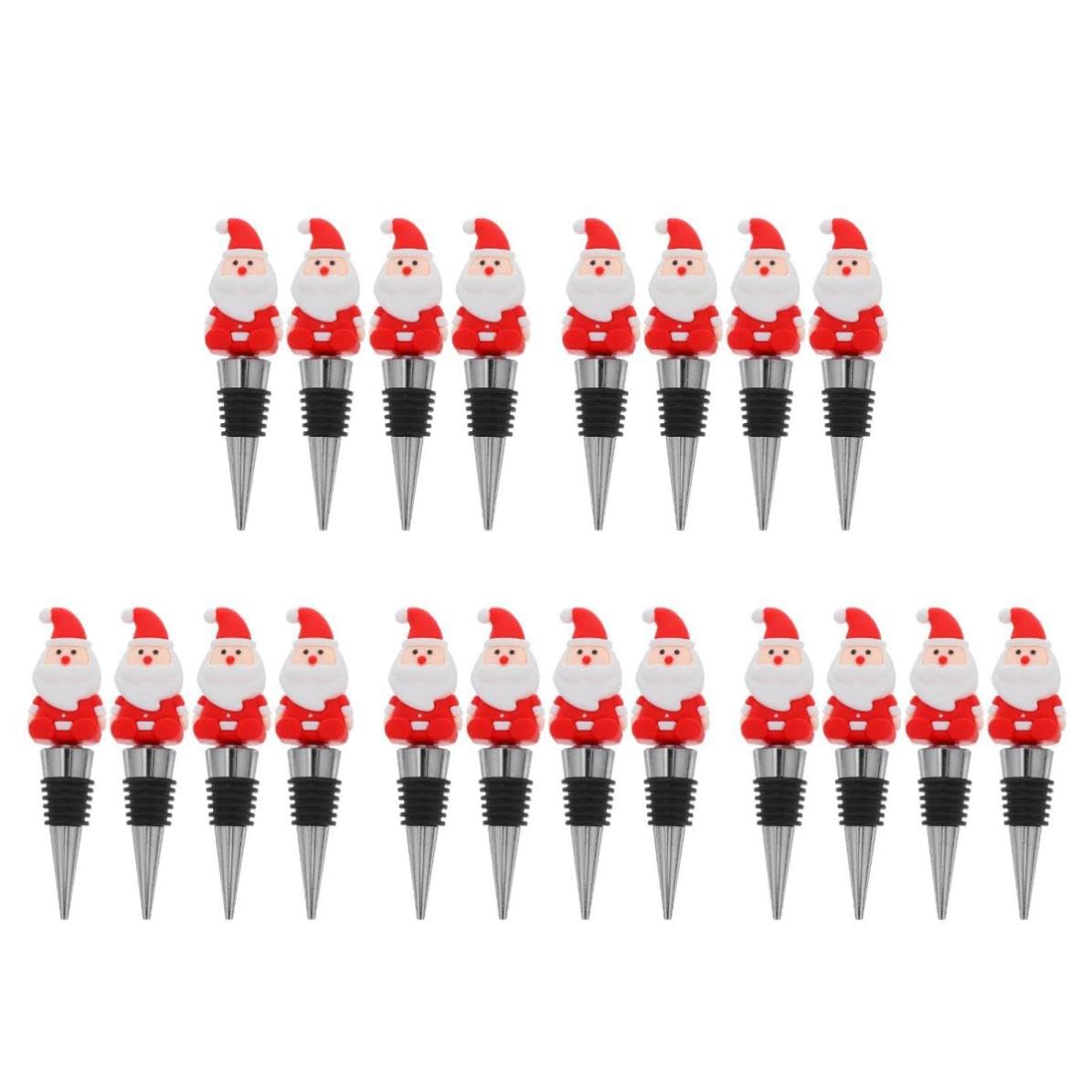 TOYANDONA 20 Piezas Tapón de Vino Tinto Navideño Rojo para Botella,