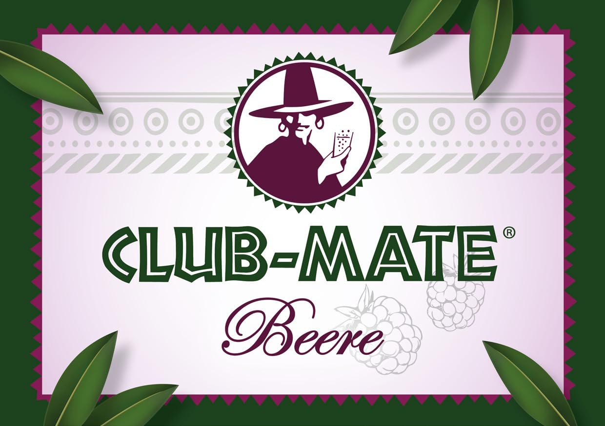 Club-Mate Original Beere, 25 Flaschen je 0,5 l incl Mehrweg Pfand