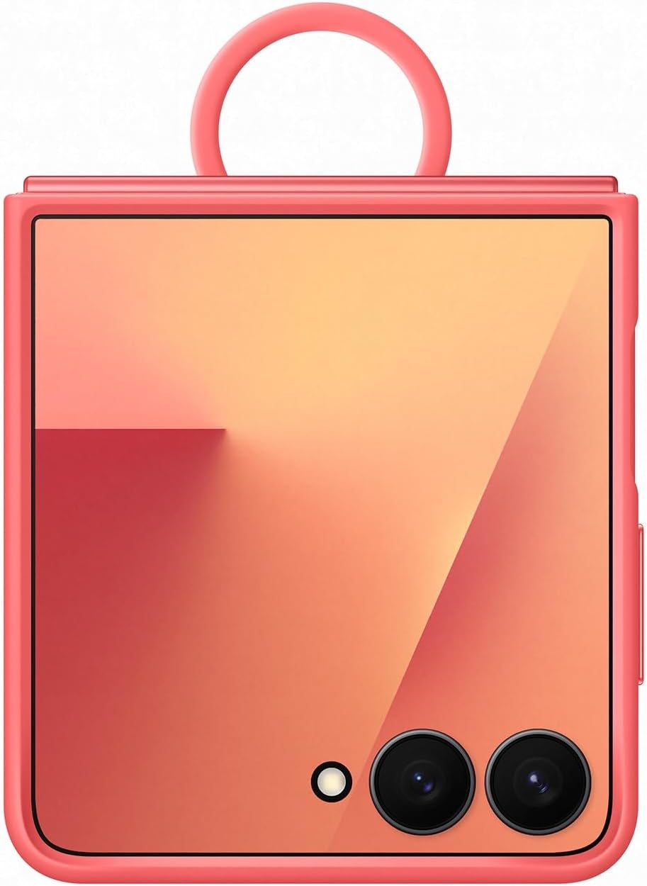 Samsung Silicone Case with Ring Custodia pieghevole in silicone con anello per Galaxy Z Flip7, Red