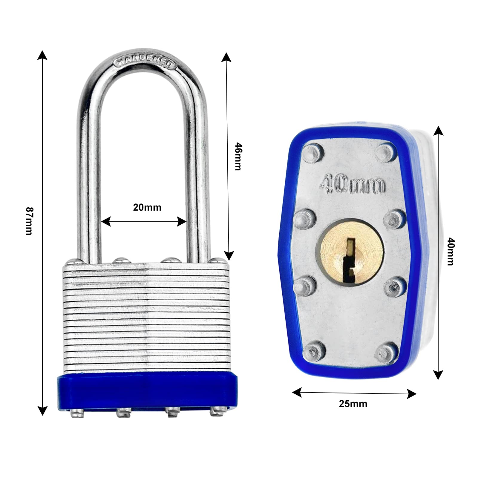 Lucchetto Ad Arco Lungo Cyleibe – Impermeabile Per Esterno, Capannone, Garage, Recinzione – Con 2 Chiavi - 3