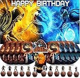 Mortal Kombat Party Supplies Plates Decorations Cake Topper Birthday Backdrop Background Decor