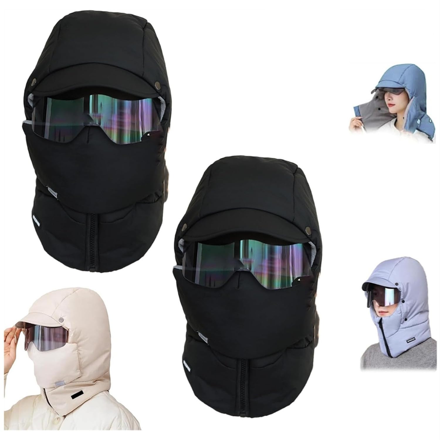 Passamontagna invernale unisex antivento integrale grigio