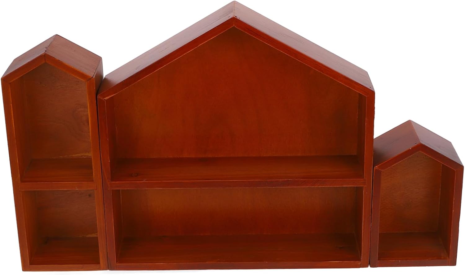 Wooden Display Shelf for Dolls and Perfumes Retro House Shaped Decor Tabletop Organizer for Collectibles Jewelry and Makeup