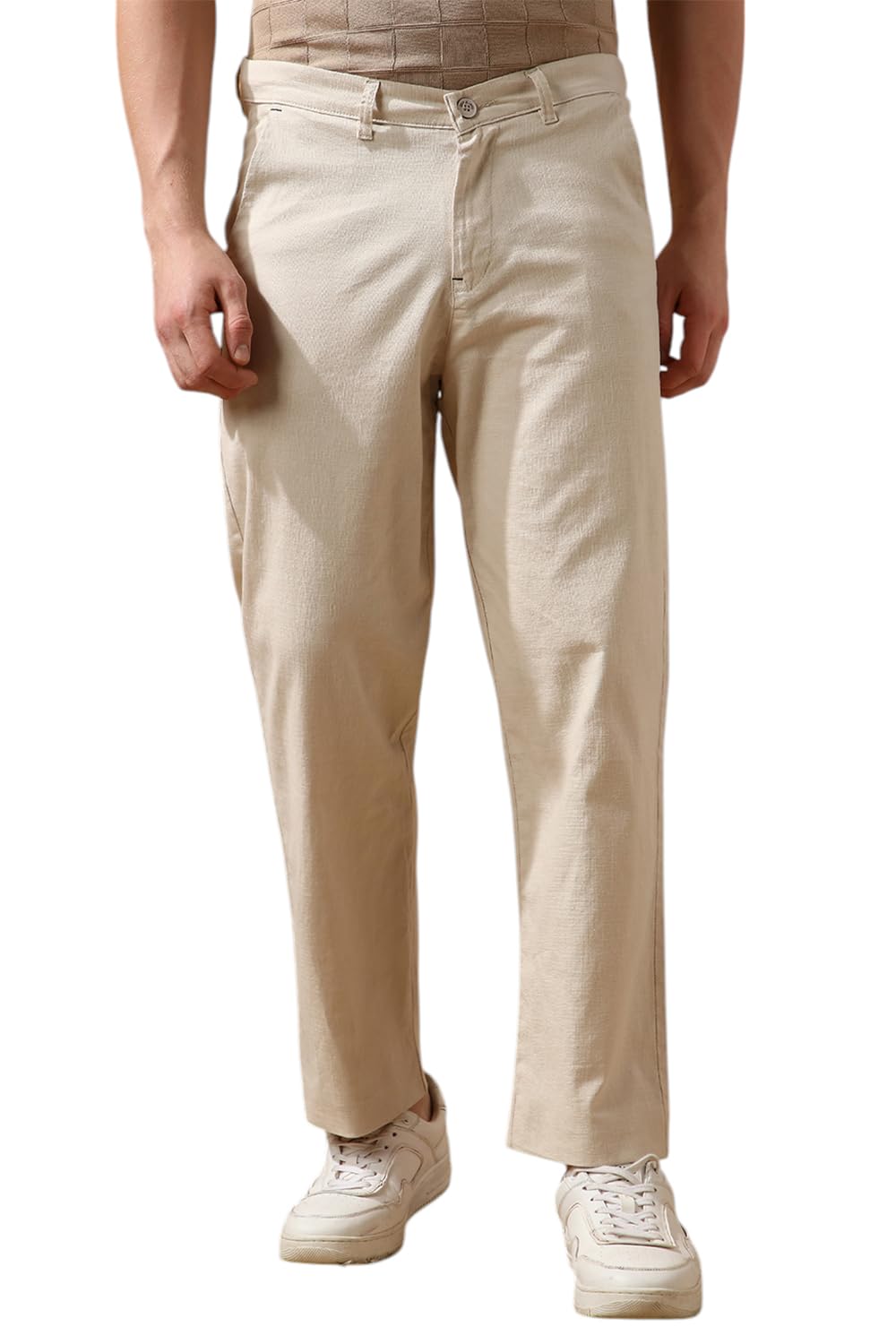 dennis lingo Men White Solid Relaxed fit Trousers-picture-37