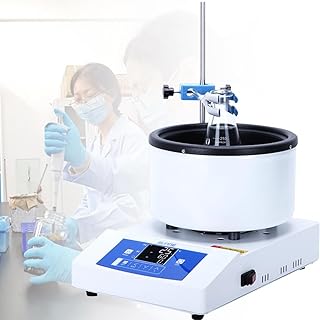 デジタルマグネティックスターラー、温度センサー付き実験用マグネチックスターラー加熱ポット、ウォーターバスおよびオイルバス、球状フラスコの加熱処理用,2L