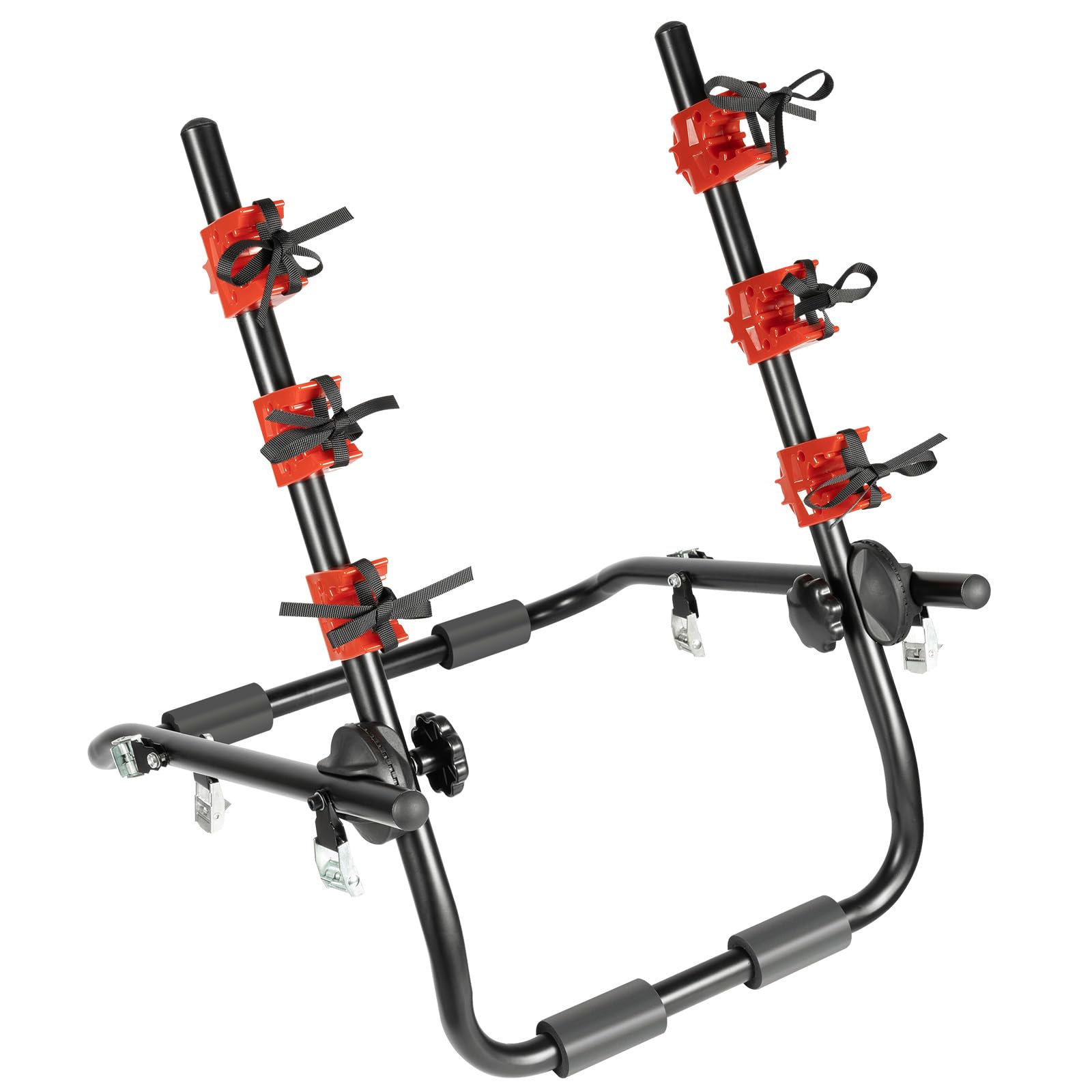 Foldable 3-Bike Carrier Rack Trunk Mount Bike Rack Hitch Mount Bike Rack Premium Steel Tie Down Cradles Hatchbacks Sedans SUVs and Vans Mount Rack