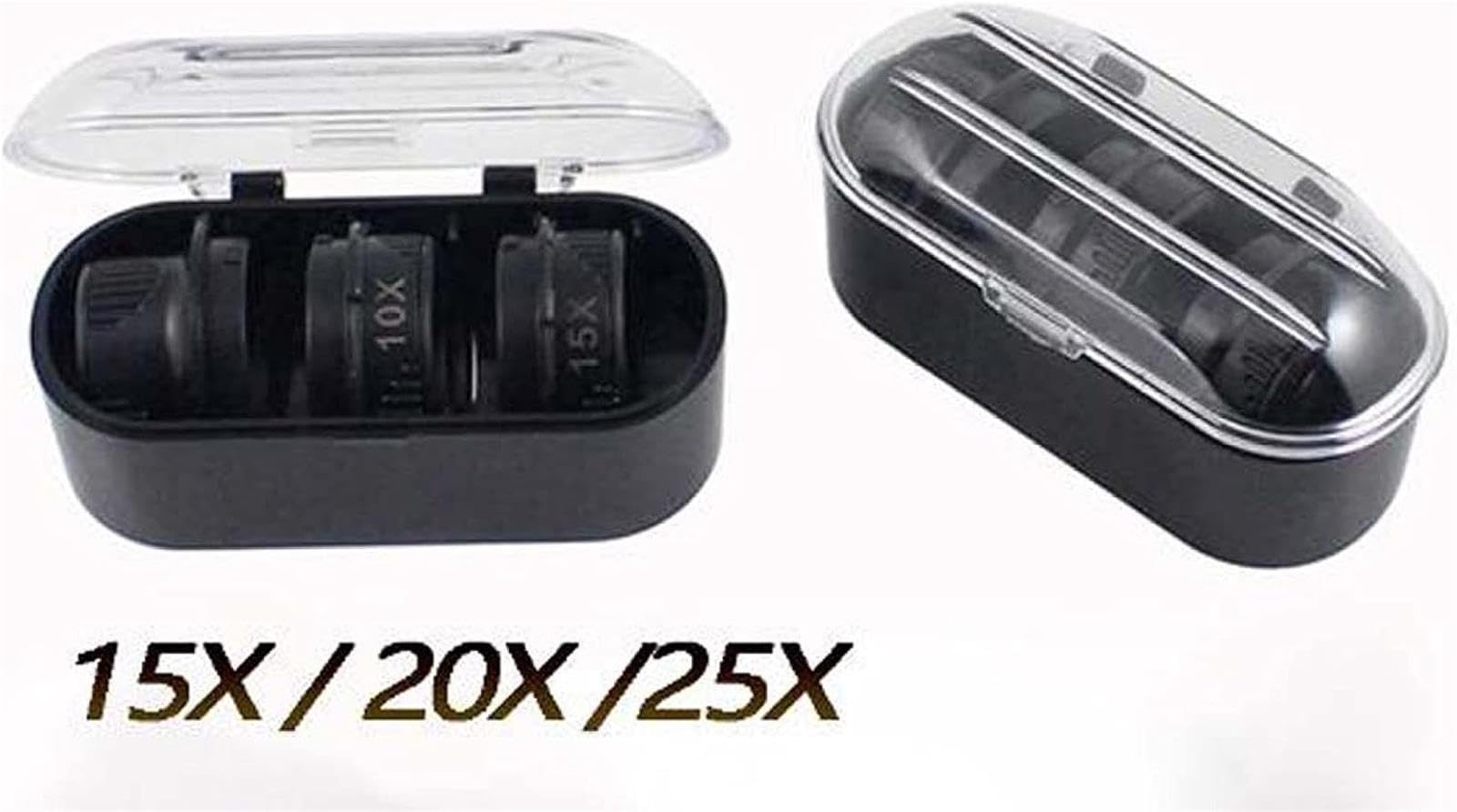 5X 15X 20X 25X Occhiali doppi Lente di ingrandimento Indossare lenti d'ingrandimento Cuffie Lenti d'ingrandimento illuminate Set di strumenti con luce LED for riparazione orologi