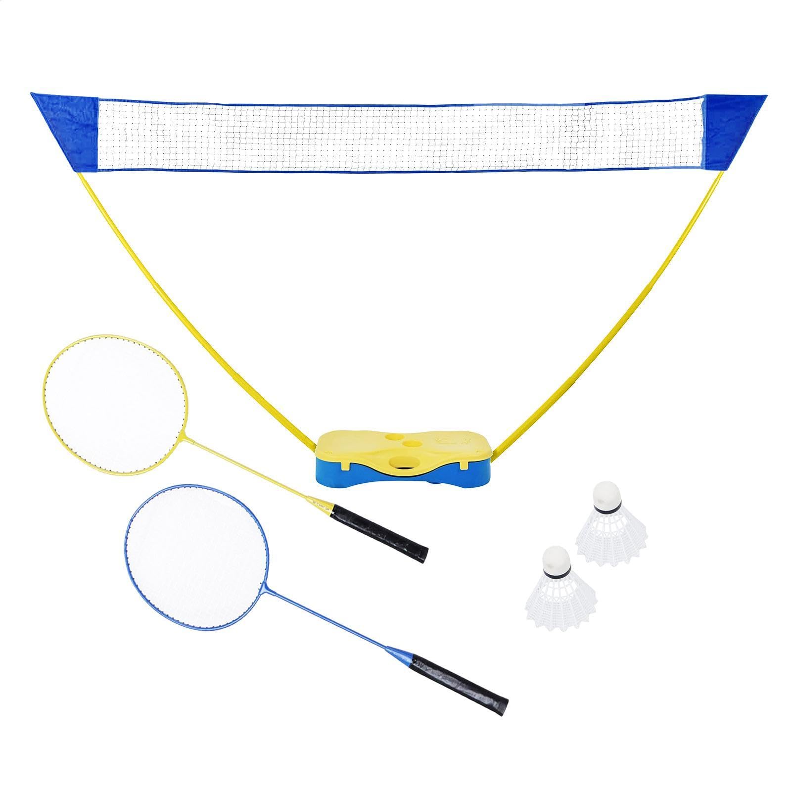 Set completo di badminton - Set da badminton portatile con rete per adulti | Set da badminton da esterno per spiaggia | Giardino, palestra, piazza, cortile