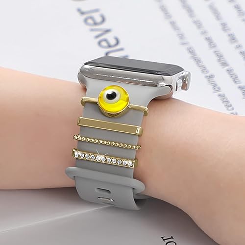 Vista 44 de ALMNVO Bling Diamond Charms for Apple Watch Bands Charms 46mm 45mm 44mm 42mm 41mm 40mm 38mm 49mm,Sparkle Metal Sliding Decorative Rings for iWatch