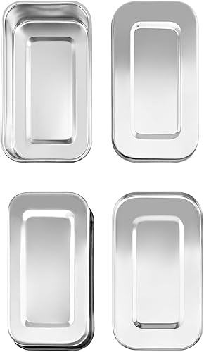 Miniatura 4 de QWORK Organizador de bandeja de instrumentos de acero inoxidable con tapa, 4 paquetes de 8 "contenedores, Caja sólida de instrumentos, Caja cuadrada