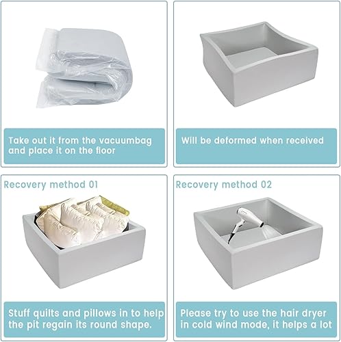 Miniatura 4 de Piscina de bolas de espuma para niños pequeños, piscina cuadrada de bolas blandas, regalo ideal para jugar juguete para niños piscinas para niños,