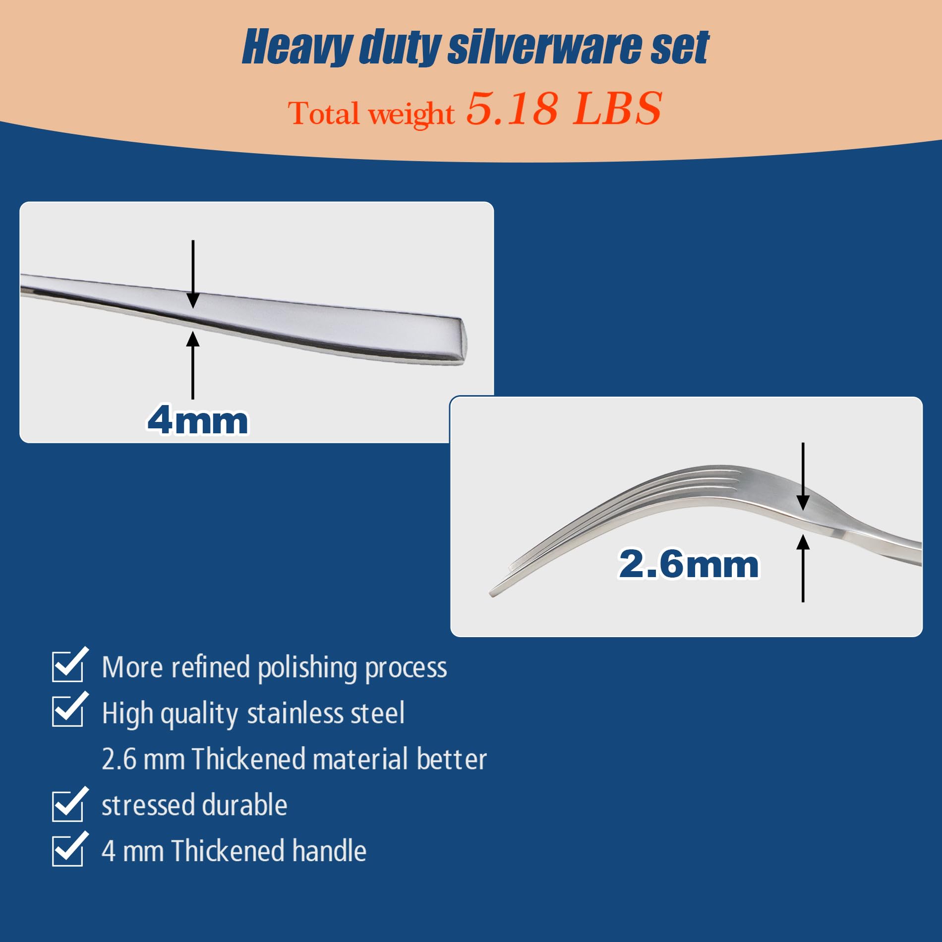 40 Piece Silverware Sets with Unique Handles, EIUBUIE Premium Stainless Steel Flatware Set for 8, Mirror Finished Kitchen Tableware Cutlery Rust Proof Dishwasher Safe Forks Spoons and Knives Set