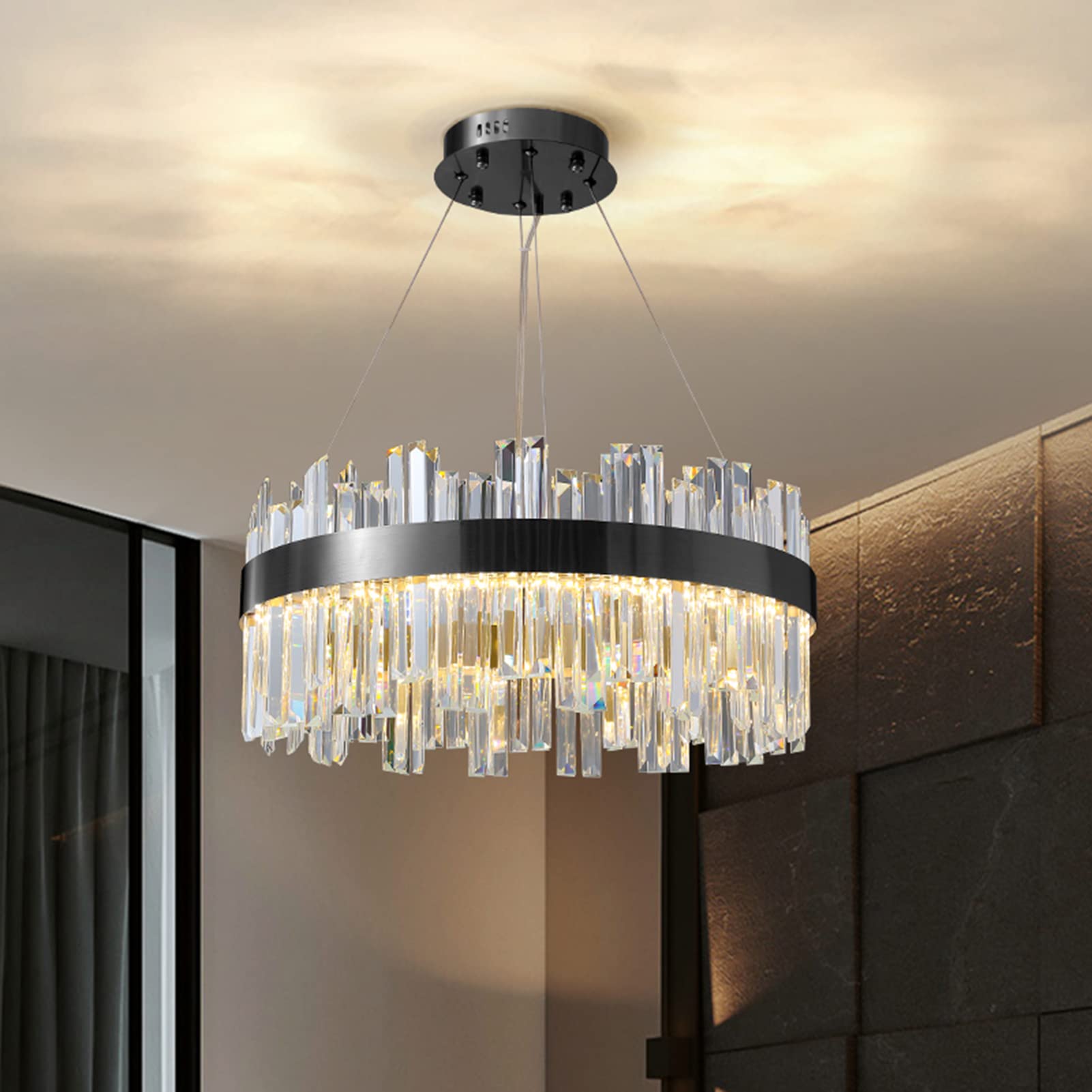 MARURY Contemporary Pendant Light Fixture Black Modern Chandelier Postmodern Luxury Pendant Ceiling Lighting Fixture for Living Room Dining