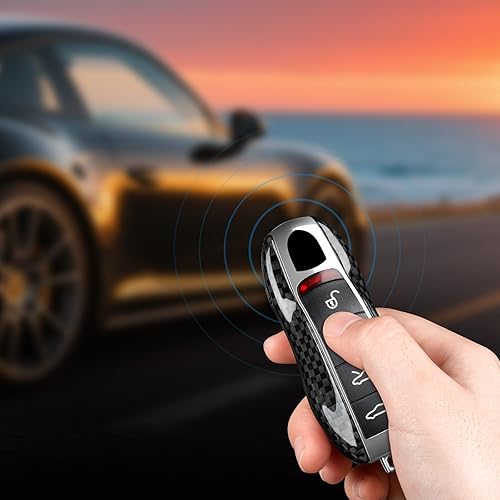 Miniatura 5 de Llave de fibra de carbono para Gen1 Porsche Boxster Turbo Cayenne Panamera Macan Cayman 911 918 996 997 991, Carbono rojo, viejo