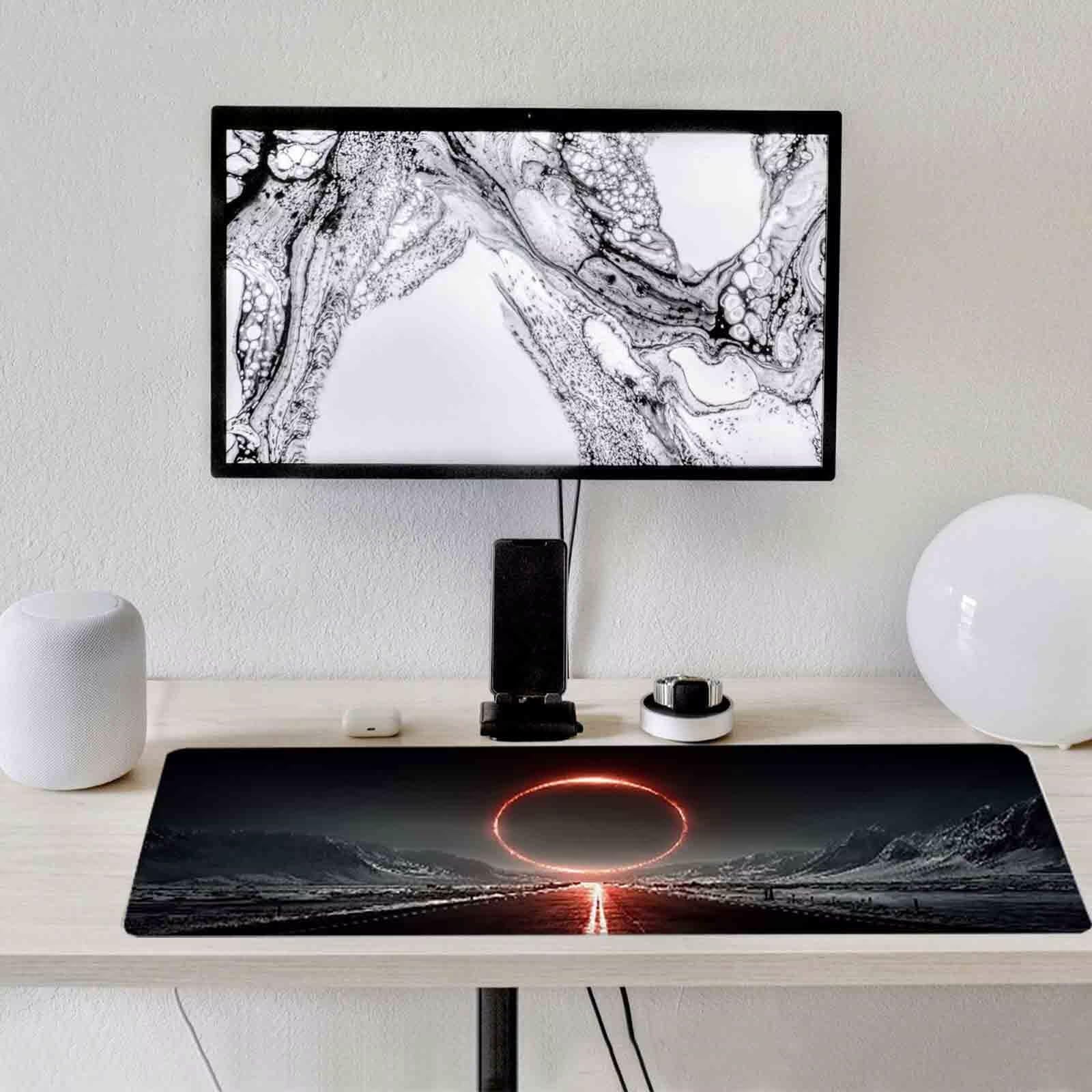Podkładka pod mysz do gier szara podkładka pod mysz otwierana podkładka pod mysz XXL 1000 x 500 mm mata biurkowa z przeszytymi krawędziami antypoślizgowa, do PC, nauki, gier, akcesoriów biurowych