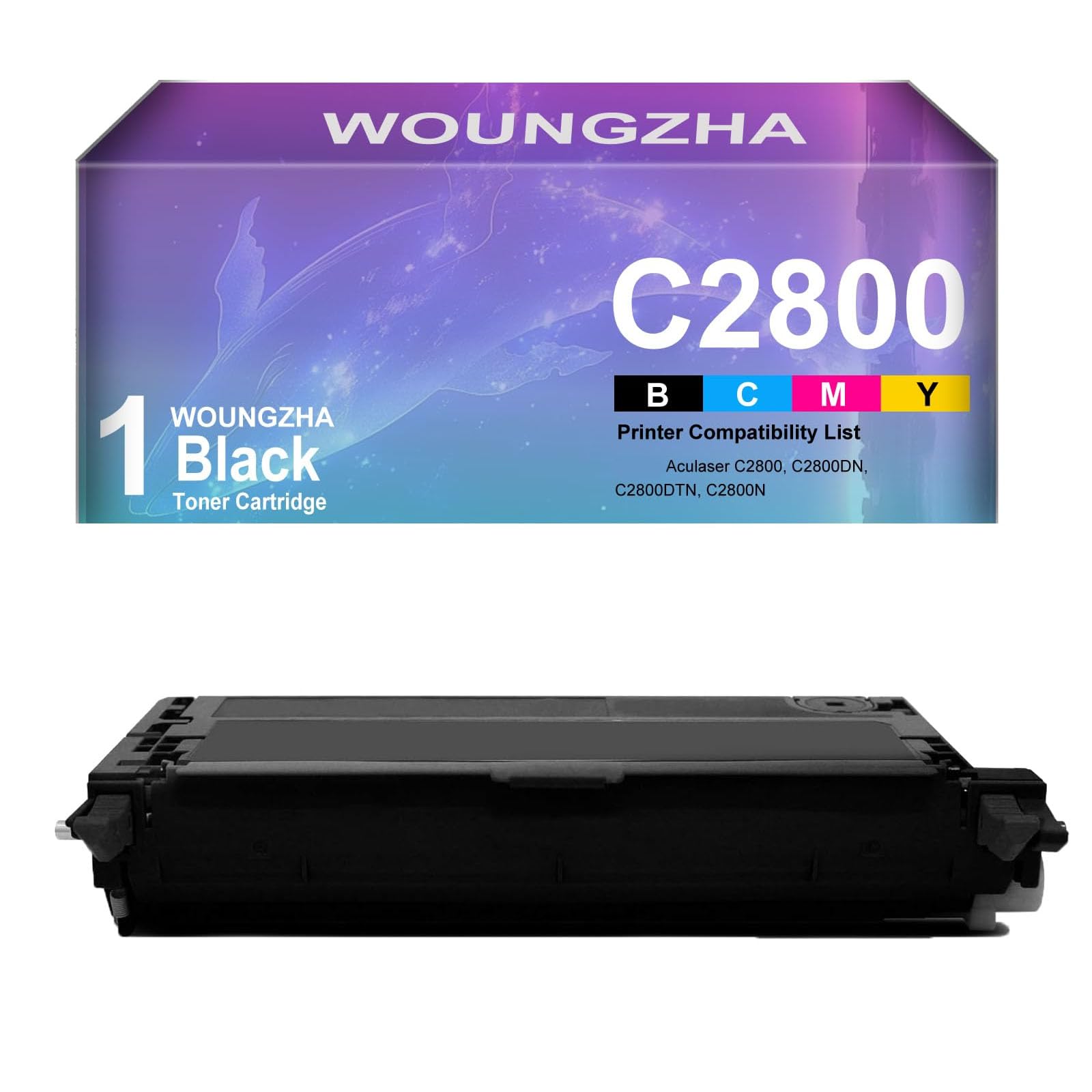 WoungzhaCompatible Toner Cartridge C2800 Replacement for Epson Aculaser C2800 C2800N C2800DN C2800DTN (1 Black)