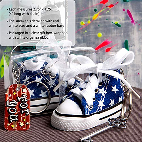 Oh-So-Cute Blue Star Print Baby Sneaker Key Chain , 30 #TOP4