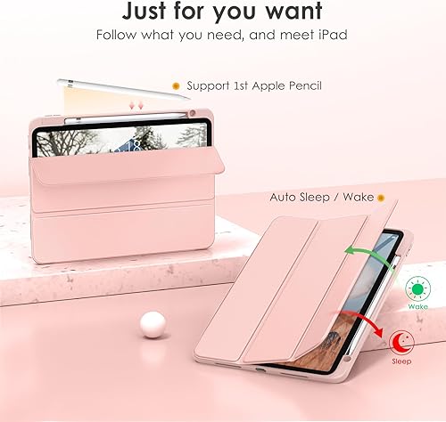 Miniatura 5 de DTTOCASE - Funda para iPad de 10. generación de 2022, 10.9, reverso transparente y marco de poliuretano termoplástico antigolpes (con portalápiz y