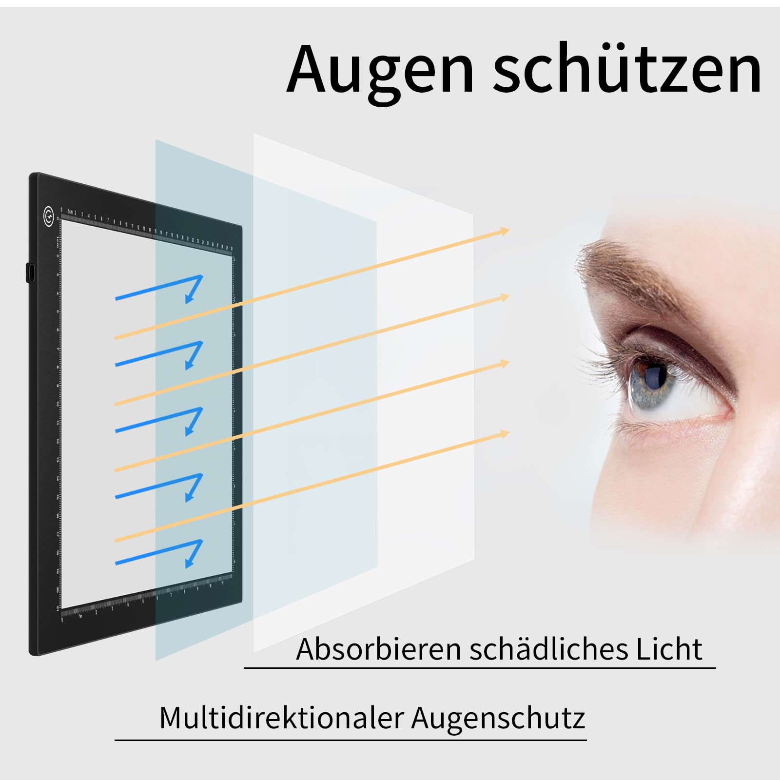 Tavolo luminoso a LED A4,pannello luminoso a LED Disegno pannello luminoso ultrasottile,scatola luminosa con interfaccia di tipo C,luminosità regolabile per pittura con diamanti,schizzi,animazione