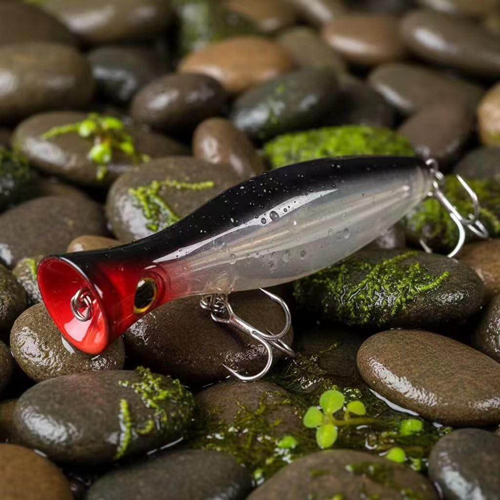 3Pcs Hard Topwater Popper Saltwater Fishing Lures Set,as Large Long Casting Poppers Lure for Bass Salmon Trout Walleye Redfish 38