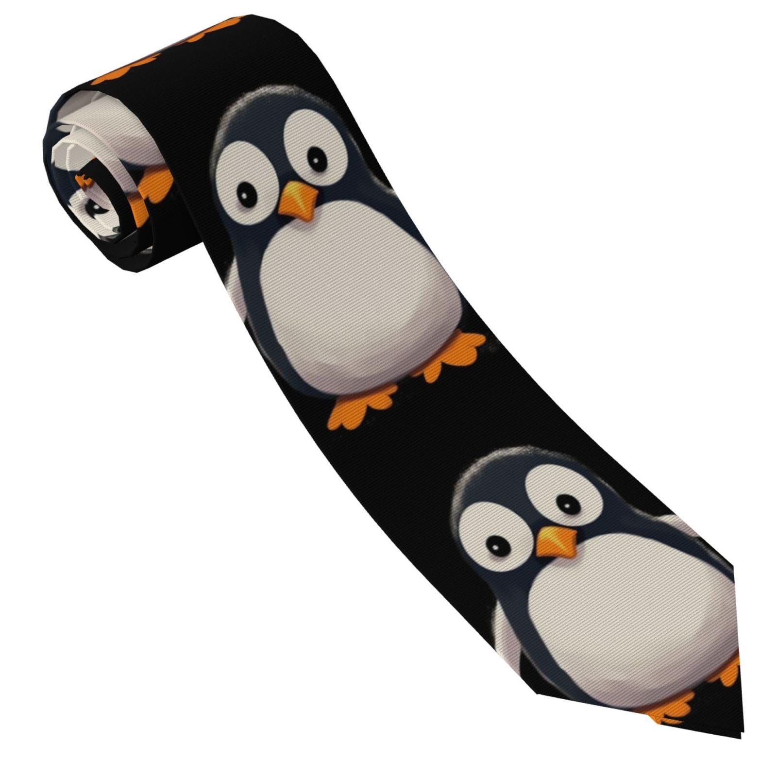 Lpsrtwe Men's Cute Penguin Necktie Classic Silk Skinny Tie Woven Jacquard Neck Ties For One Size