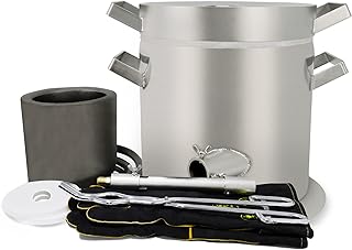 12 KG Propane Melting Furnace, Smelting Metal Casting Machine w Graphite Crucible Goggles Tongs for Metal Aluminum Copper Scrap 304 Stainless Steel Case