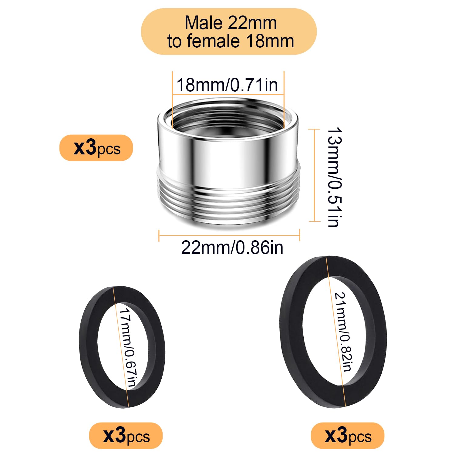 3 pcs Faucet Adapter Kit - Image 2